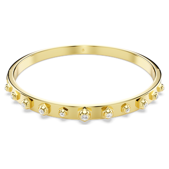 swarovski numina bangle  mixed round cuts  white  gold tone plated