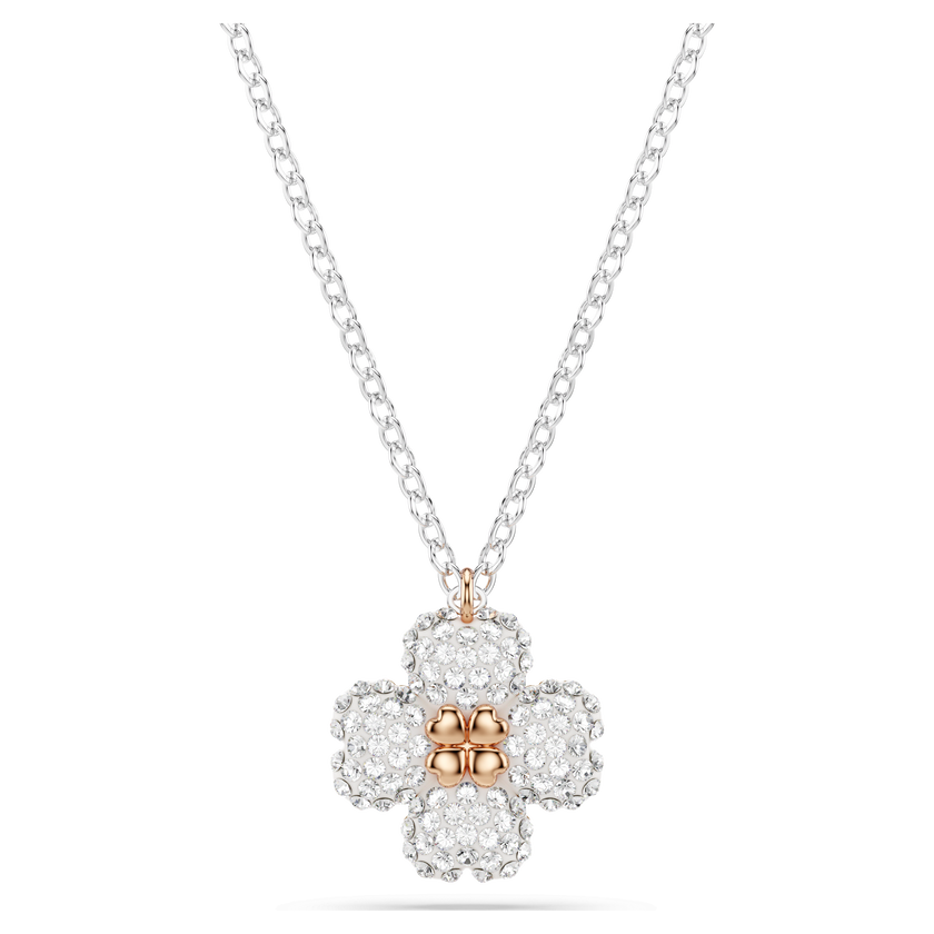 swarovski latisha pendant  flower  pink  mixed metal finish