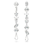 swarovski mesmera drop earrings mixed cuts long white rhodium plated
