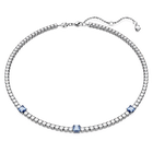 swarovski matrix tennis necklace mixed cuts blue rhodium plated