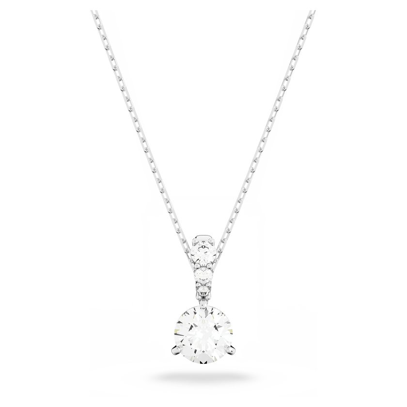 swarovski stilla pendant  round cut  white  rhodium plated