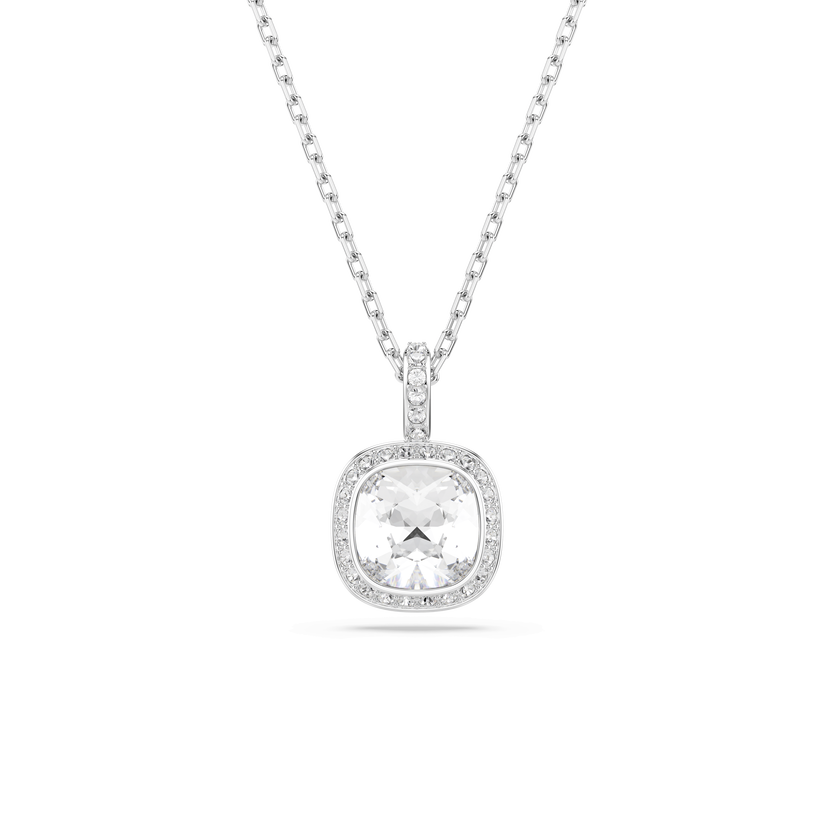 swarovski una angelic set  cushion cut  white  rhodium plated