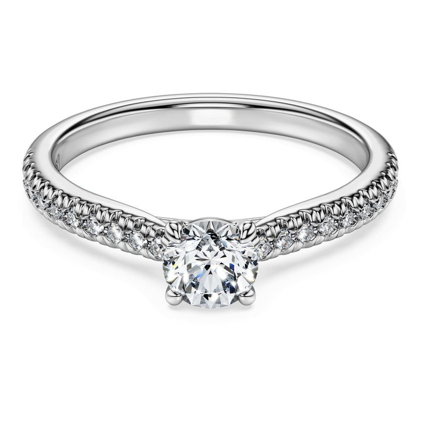 swarovski eternity solitaire ring  lab grown diamonds 0 7 ct tw  round shape  18k white gold