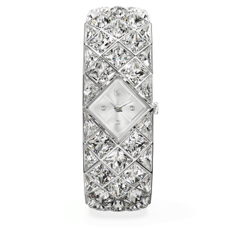 swarovski curiosa bangle watch crystal bracelet silver tone stainless steel