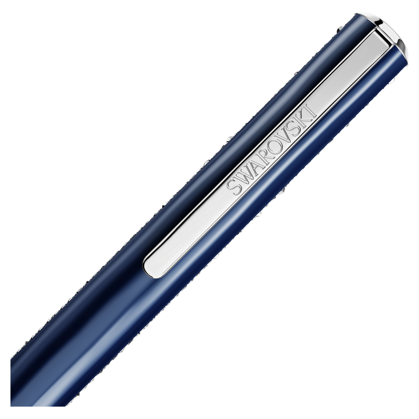 swarovski crystal shimmer glide ballpoint pen  blue  blue lacquered  chrome plated