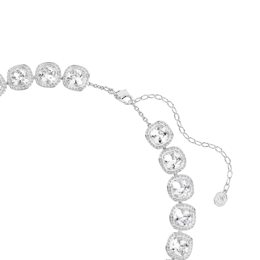 swarovski una angelic necklace  cushion cut  white  rhodium plated