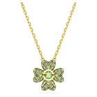 swarovski idyllia pendant clover green gold tone plated