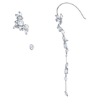 Ice Crack Ear Cuff, White, Ruthenium plated