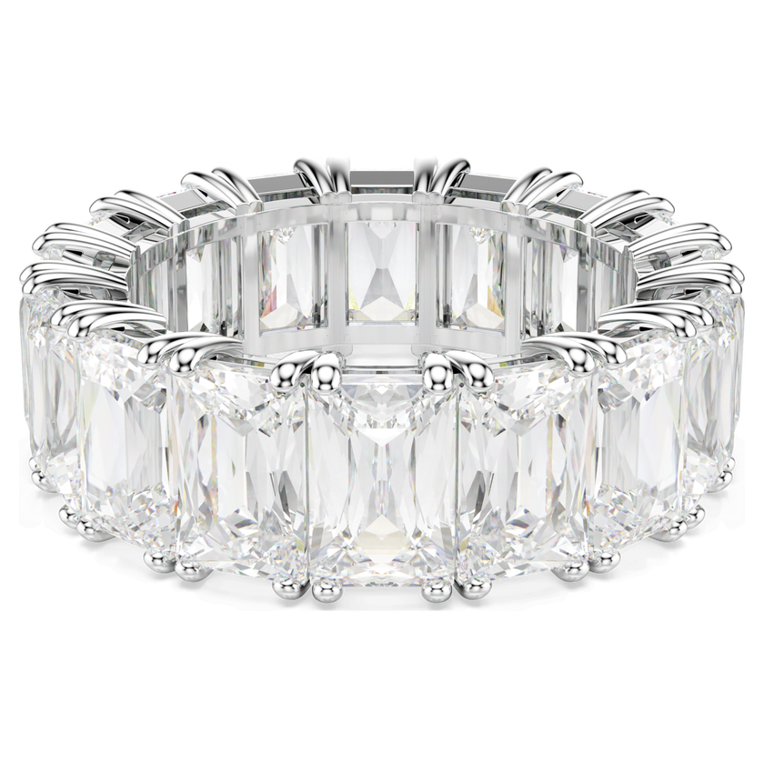 swarovski matrix vittore ring  baguette cut  white  rhodium plated