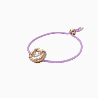 Dulcis bracelet,  Cushion cut crystals, Purple, Rhodium plated