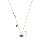 Duo Evil Eye Pendant, Blue, Mixed Plating