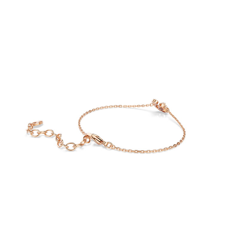 swarovski swan bracelet  mixed cuts  swan  white  rose gold tone plated