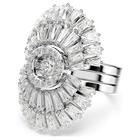 swarovski idyllia ring set 3 mixed cuts shell white rhodium plated