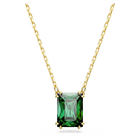 swarovski stilla pendant rectangular cut green gold tone plated