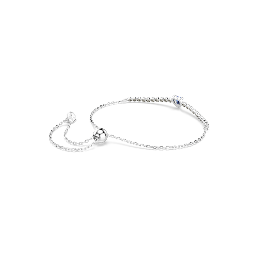 swarovski one bracelet  mixed cuts  heart  blue  rhodium plated
