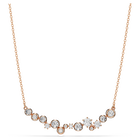 swarovski constella necklace  round cut  white  18k rose gold finish
