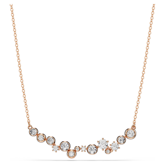 swarovski constella necklace  round cut  white  18k rose gold finish