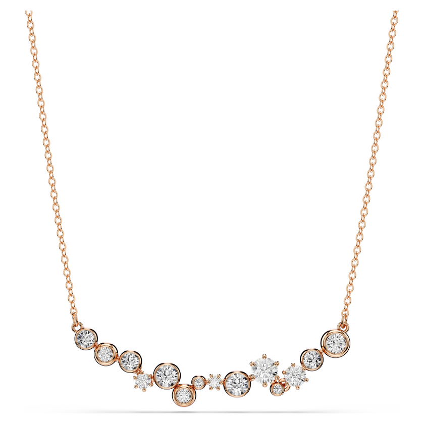 swarovski constella necklace  round cut  white  18k rose gold finish