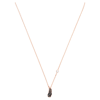 swarovski naughty necklace black rose gold tone plated