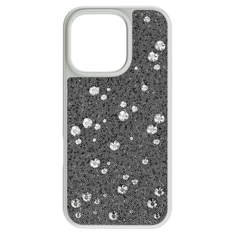 swarovski high smartphone case scattered design iphone 16 pro silver tone