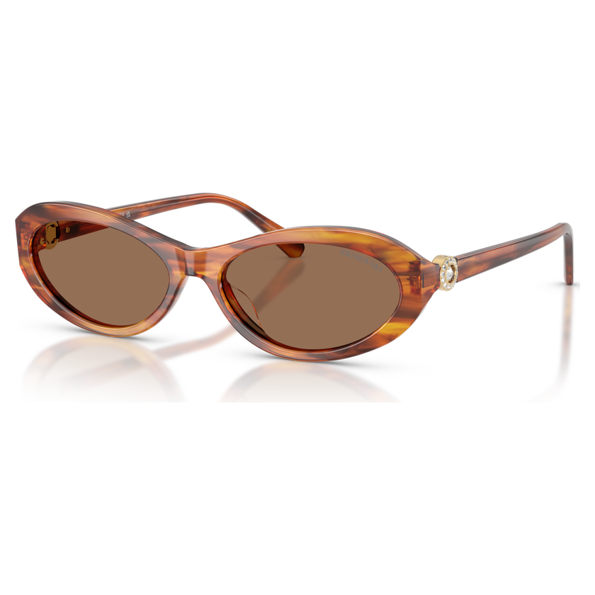 swarovski sunglasses  oval shape  sk6069  havana