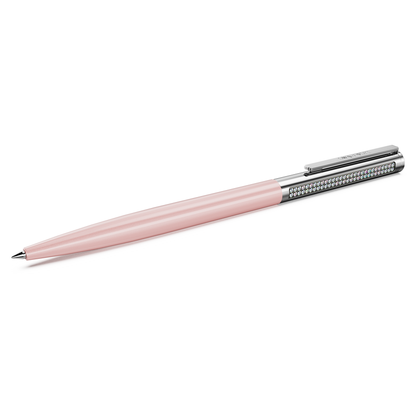 swarovski matrix tennis ballpoint pen  pink lacquered  chrome plated
