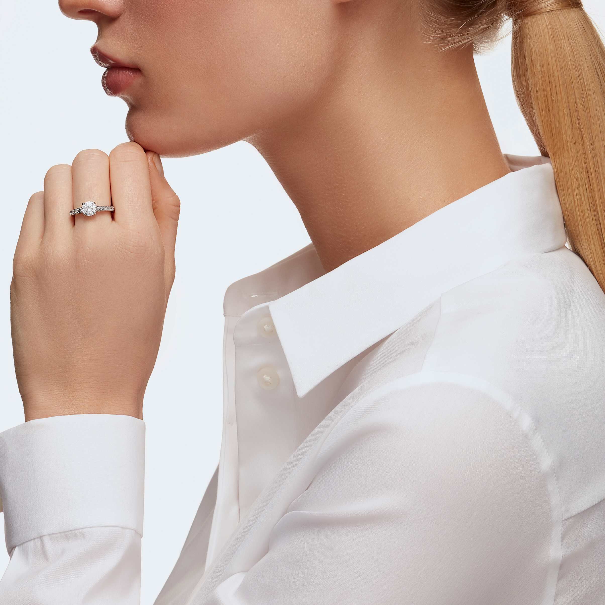 Buy Swarovski Attract Round Ring Rhodium Plated