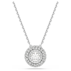 swarovski sublima pendant  round cut  white  rhodium plated