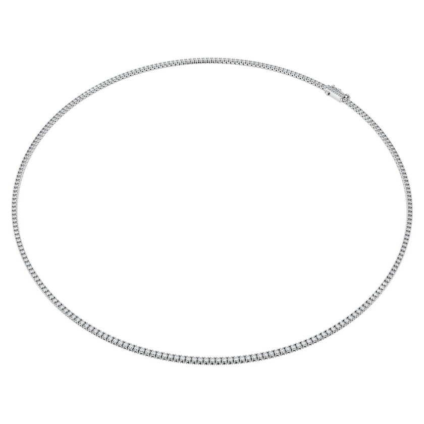 swarovski eternity tennis necklace  laboratory grown diamonds 3 ct tw  18k white gold