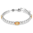 swarovski matrix tennis bracelet  mixed cuts  yellow  rhodium plated