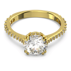 swarovski stilla cocktail ring round cut pav white gold tone plated