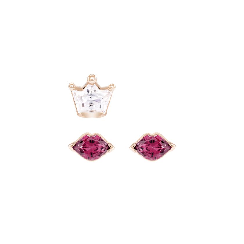 Out of this World Kiss Pierced Earrings, Red, Mixed plating