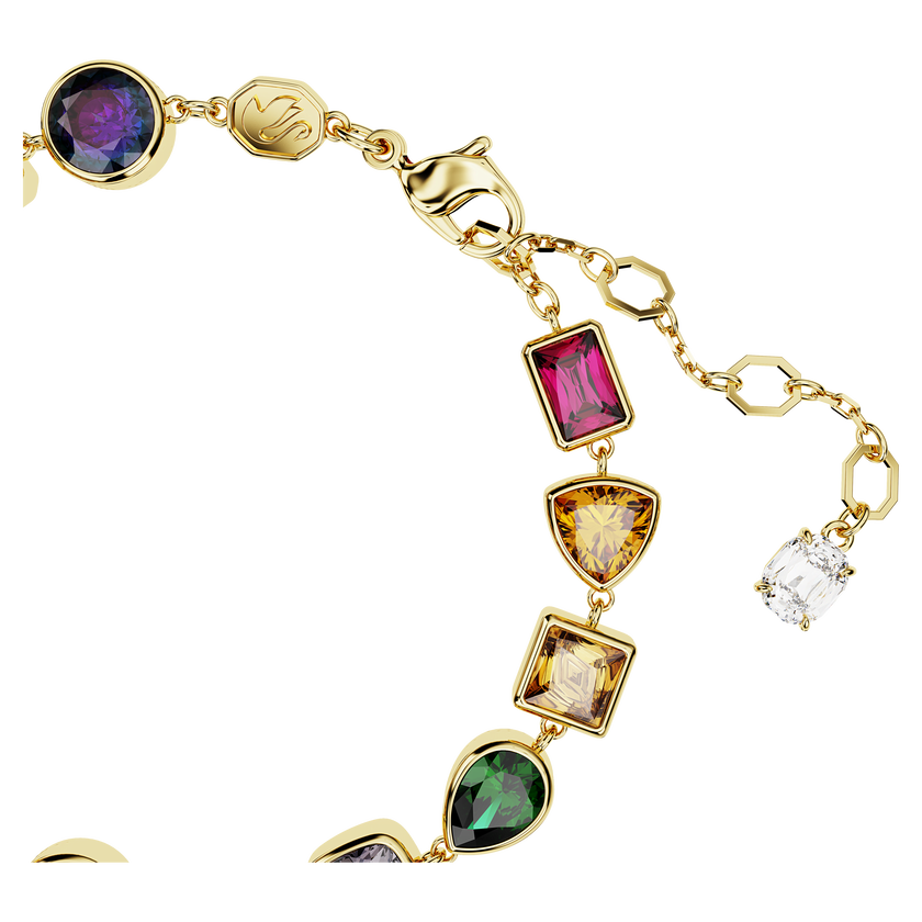swarovski imber tennis bracelet  mixed cuts  multicolored  gold tone plated