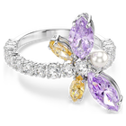 ariana grande x swarovski motif ring  mixed cuts  dragonfly  multicolored  rhodium plated