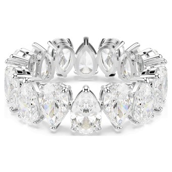 swarovski matrix vittore ring pear cut white silver tone finish