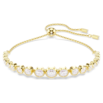 swarovski imber bracelet  mixed round cuts  white  18k gold finish