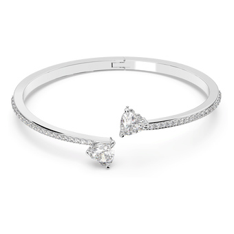 swarovski mesmera bangle heart white rhodium plated