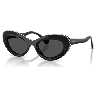 swarovski sunglasses  cat eye shape  sk6061u  black