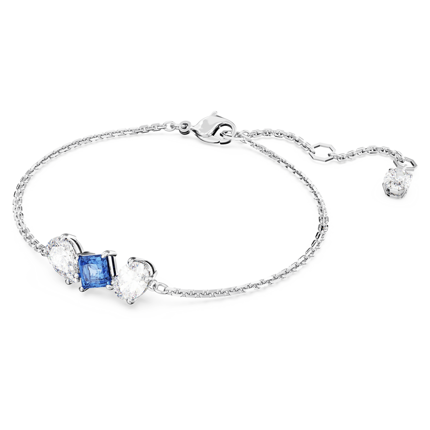 swarovski mesmera bracelet  mixed cuts  blue  rhodium plated