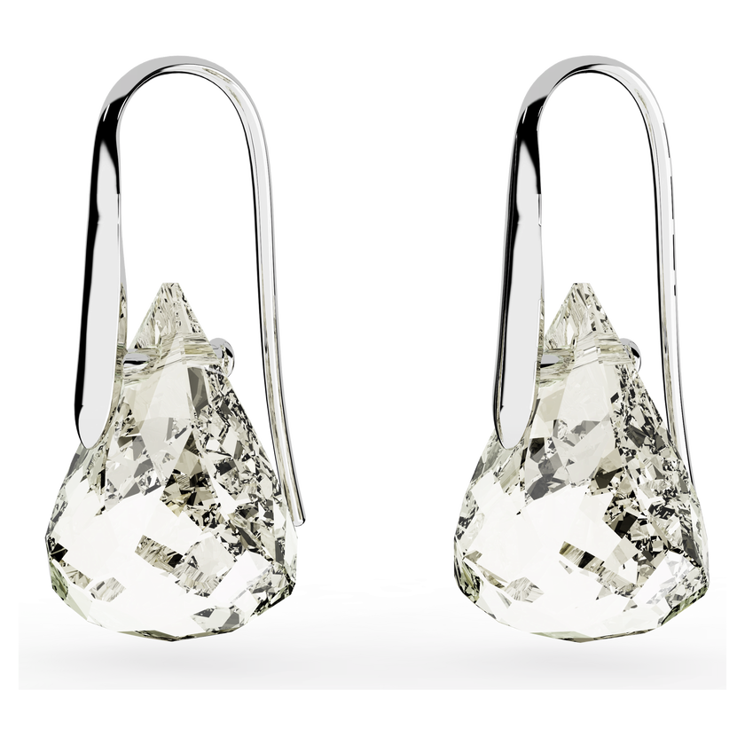 swarovski lunar drop earrings  gray  rhodium plated