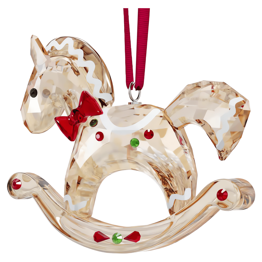 swarovski holiday cheers gingerbread rocking horse ornament