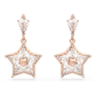 swarovski stella drop earrings kite cut star white rose gold tone plated