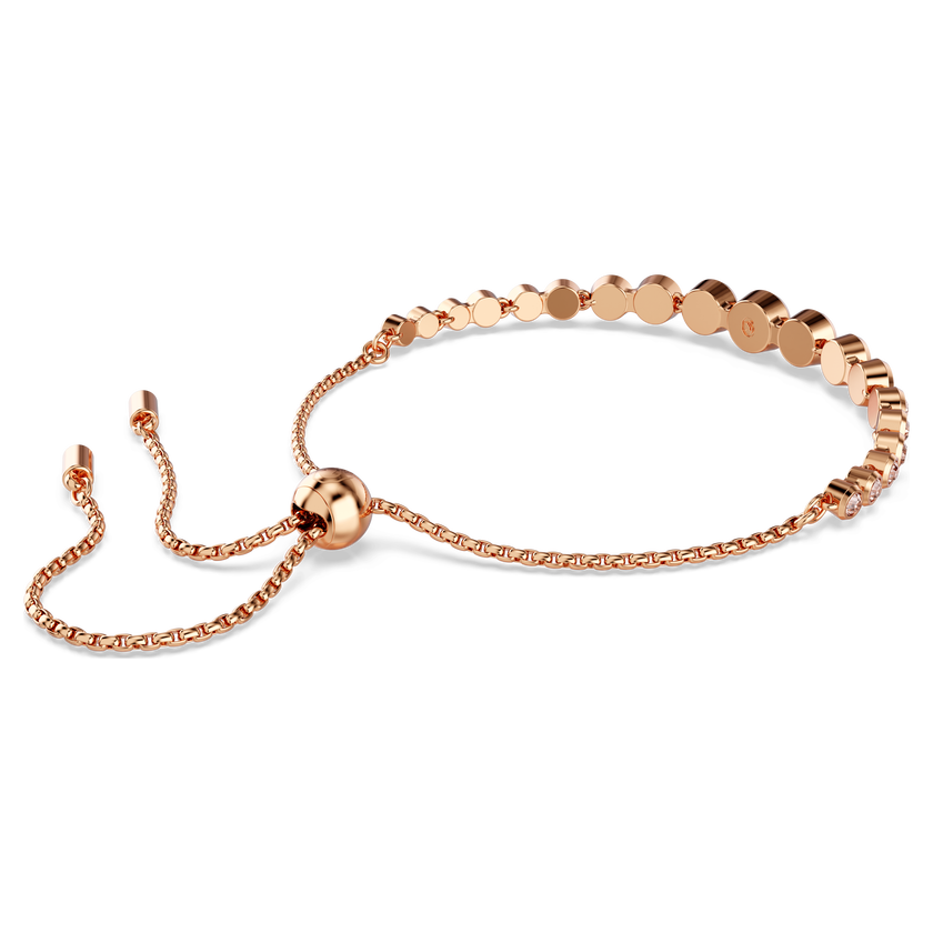 swarovski imber tennis bracelet  mixed round cuts  pink  rose gold tone plated