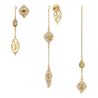 Graceful Bloom Multi Drop Earrings, Brown, Gold-tone plated