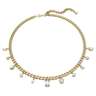 Dextera necklace, Mixed cuts, White, Gold-tone plated