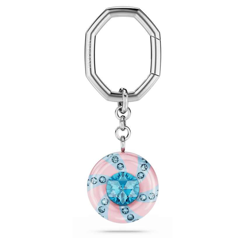 swarovski dulcis key ring  round cut  multicolored  rhodium plated
