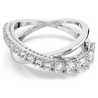 swarovski hyperbola ring  mixed cuts  white  silver tone finish