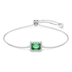 swarovski una angelic bracelet  rectangular cut  pav   green  rhodium plated