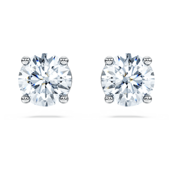 swarovski eternity stud earrings  laboratory grown diamonds 2 ct tw  18k white gold