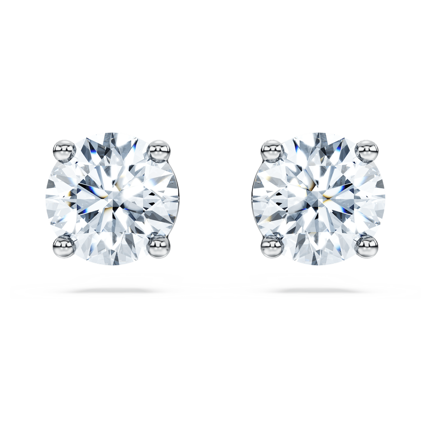 swarovski eternity stud earrings  laboratory grown diamonds 2 ct tw  18k white gold